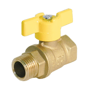Кран шаровый газовый 1/2" г/ш бабочка латунь (БОЛОГОЕ)