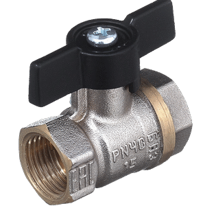 Кран шаровый 1/2" г/г бабочка латунь (БОЛОГОЕ) никель