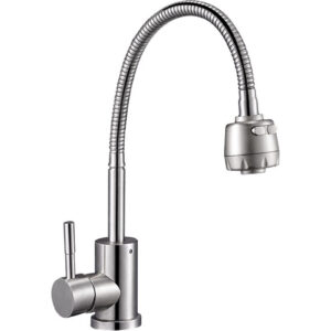 Смеситель д/кухни CHAMPION SUS-011 REFLECTOR c гибким изливом, нержавейка